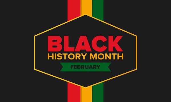 Mes Historia Negra African American History Celebrado Anual Febrero Estados — Vector de stock