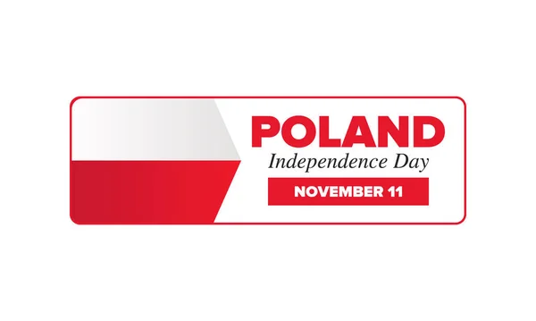 ポーランド独立記念日 国民の幸せな休日は 11月11日に毎年祝われます ポーランド国旗 愛国的要素だ ポスター カード バナー ベクターイラスト — ストックベクタ