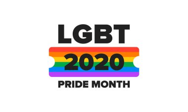 Haziran ayında LGBT Gurur Ayı. Lezbiyen Gey Biseksüel Transseksüel. Yıllık kutlama. LGBT bayrağı. Gökkuşağı aşk konsepti. İnsan hakları ve hoşgörü. Poster, kart, afiş ve geçmiş. Vektör ilüstrasyonu