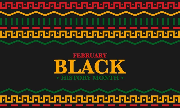 Siyahların Tarihi Ayı. Afrikalı Amerikan Tarihi. Yıllık kutlama. Şubat 'ta Amerika ve Kanada' da. Ekim ayında İngiltere 'de. Poster, kart, afiş, geçmiş. Vektör illüstrasyonu