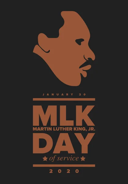 Mlk Hari Pelayanan Kehormatan Martin Luther King Dirayakan Tahunan Amerika - Stok Vektor