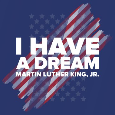 Mlk servis günü. Martin Luther King, Jr. 'ın onuruna Ocak ayında ABD' de yıllık kutlamalar yapıldı. Afrikalı Amerikan Hakları Savaşçısı. Vatansever Amerikan unsurları. Vektör posteri