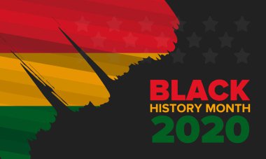 Black History Month. African American History. Celebrated annual. In February in United States and Canada. In October in Great Britain. Poster, card, banner, background. Vector illustration clipart