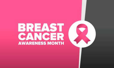 Meme Kanseri Farkındalığı Ayı. Pembe Ekim. Pembe kurdele. Kadın sağlık hizmetleri. Yıllık kutlama. Sağlık konsepti. Kız dayanışması. Kanseri önleme. Kadın hastalıkları. Poster, afiş ve arkaplan. Vektör