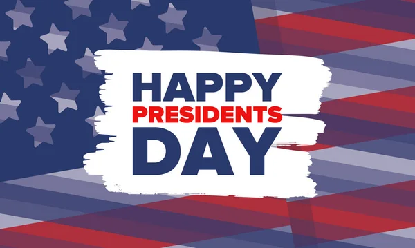 Feliz Día Los Presidentes Estados Unidos Cumpleaños Washington Vacaciones Federales — Vector de stock