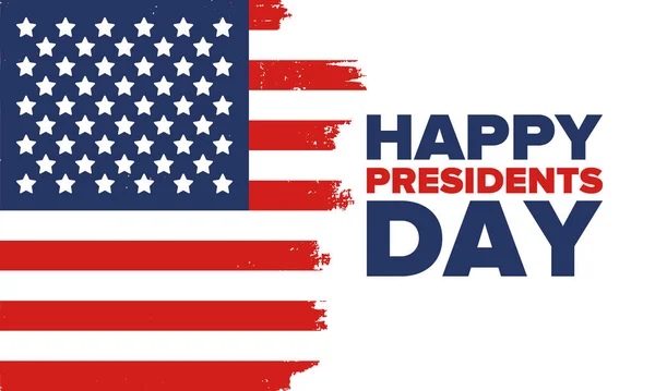 Joyeuse Journée Des Présidents Aux États Unis Anniversaire Washington Fête — Image vectorielle