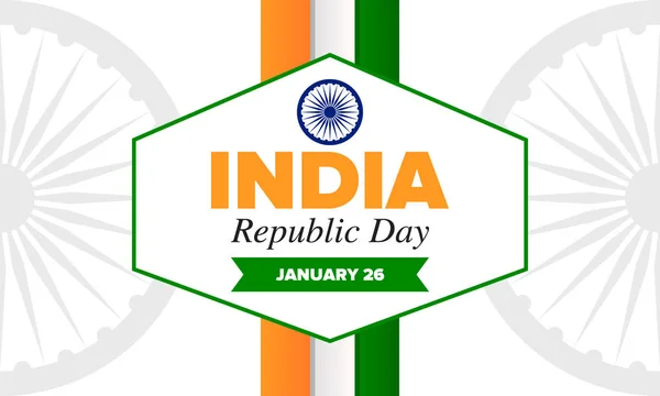 Día República India Fiesta Nacional Feliz Celebrada Anualmente Enero Bandera — Archivo Imágenes Vectoriales