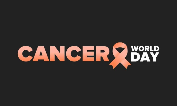 Día Mundial Del Cáncer Celebrar Anual Febrero Prevención Protección Campaña — Vector de stock