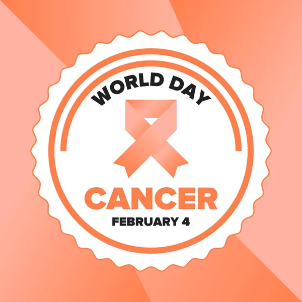 Journée Mondiale Cancer Célébrez Chaque Année Février Prévention Protection Campagne — Image vectorielle