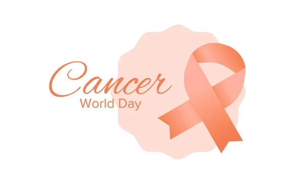 Día Mundial Del Cáncer Celebrar Anual Febrero Prevención Protección Campaña — Vector de stock