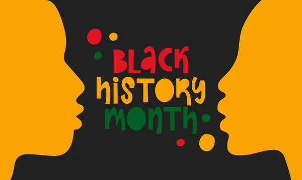黑色历史月 非裔美国人历史 庆祝年度 2月在美国和加拿大 十月在英国 矢量说明 — 图库矢量图片