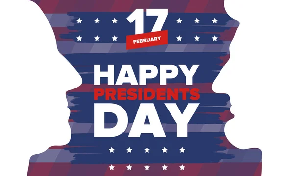 Happy Presidents Day United States Washington Birthday Federal Holiday America — Stock Vector