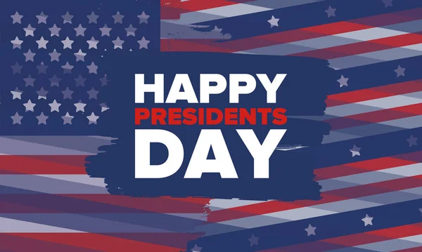Happy Presidents Day United States Washington Birthday Federal Holiday America — Stock Vector