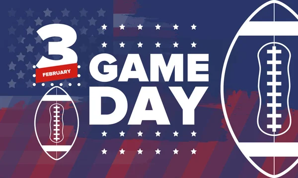 Speldagen Amerikansk Fotbollsmatch Super Bowl Party Usa Sista Matchen För — Stock vektor