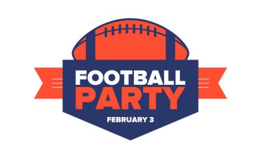 Maç günü. Amerikan futbolu playoff 'u. Amerika 'da Super Bowl Partisi. Normal sezonun son maçı. Profesyonel takım şampiyonluğu. Amerikan futbolu için top. Spor afişi. Vektör illüstrasyonu