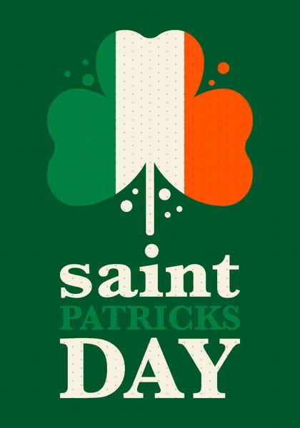 Fijne Sint Patricks Dag Traditionele Ierse Vakantie Vier Jaarlijks Maart — Stockvector