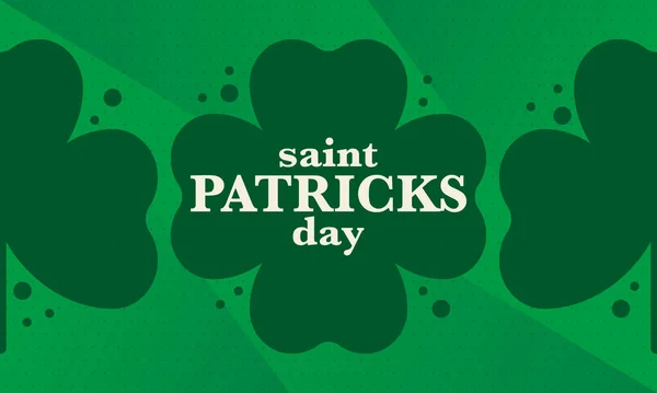 圣帕特里克节快乐 传统的爱尔兰假日 每年三月十七日庆祝 洗发水和洗发水叶 绿色和橙色的派对设计 爱尔兰的颜色海报 横幅和背景 — 图库矢量图片