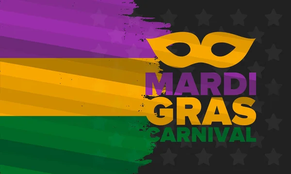 Mardi Gras Carnival New Orleans Fat Tuesday Traditional Holiday Celebration — 스톡 벡터