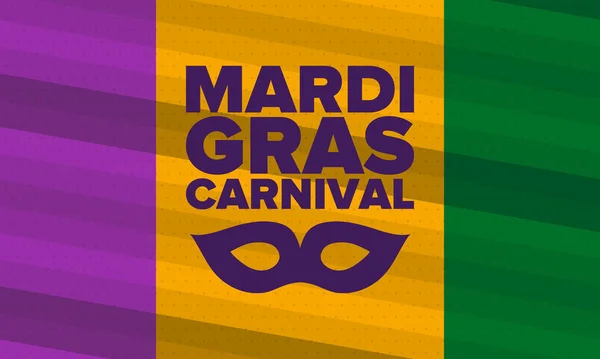 Mardi Gras Karneval New Orleans Fet Tisdag Traditionell Semester Firande — Stock vektor