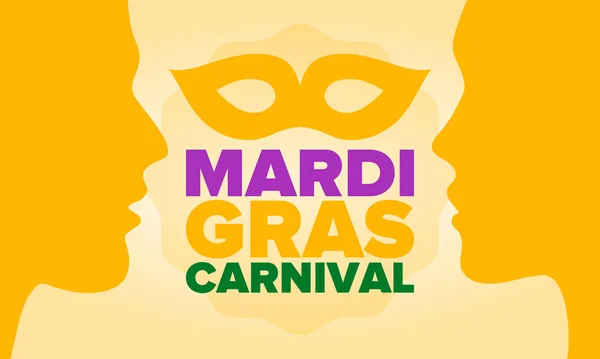 Mardi Gras Carnival New Orleans Fat Tuesday Traditional Holiday Celebration — 스톡 벡터