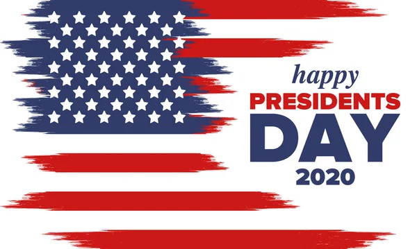 Feliz Dia Dos Presidentes Nos Estados Unidos Aniversário Washington Feriado —  Vetores de Stock