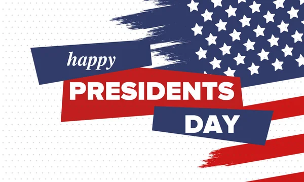 Joyeuse Journée Des Présidents Aux États Unis Anniversaire Washington Fête — Image vectorielle