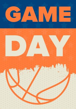 Mart Basketbol Çılgınlığı. Game Day Partisi. Profesyonel takım şampiyonluğu. Playoff ızgarası, turnuva desteği. Normal sezon ve final maçı. Basketbol topu. Spor afişi. Vektör illüstrasyonu