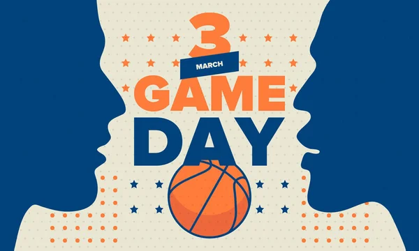 March Basketball Madness Game Day Party Professional Team Championship Playoff — Stock Vector