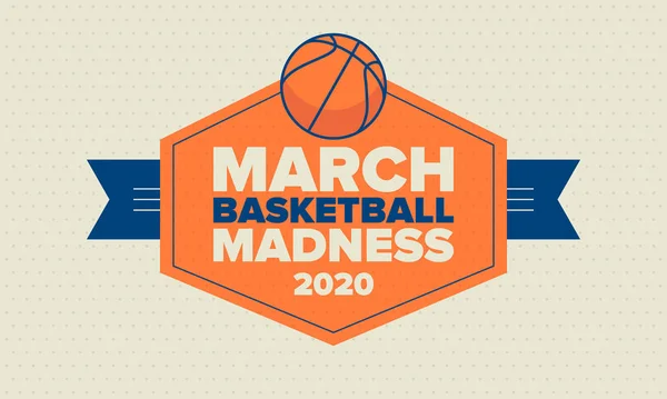 March Basketball Madness Fiesta Del Día Del Juego Campeonato Equipo — Vector de stock