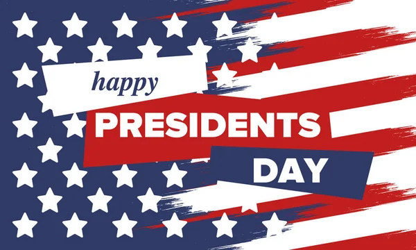 Feliz Dia Dos Presidentes Nos Estados Unidos Aniversário Washington Feriado — Vetor de Stock