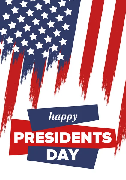 Feliz Dia Dos Presidentes Nos Estados Unidos Aniversário Washington Feriado — Vetor de Stock