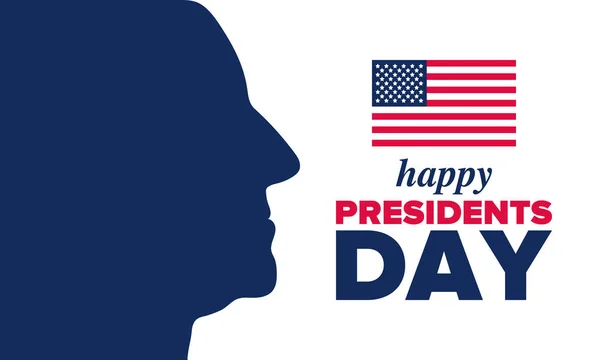 アメリカ合衆国での幸せな大統領の日 ワシントンの誕生日だ アメリカで連邦政府の休日 2月に祝われます 愛国的なアメリカの要素 ポスター バナー ベクターイラスト — ストックベクタ