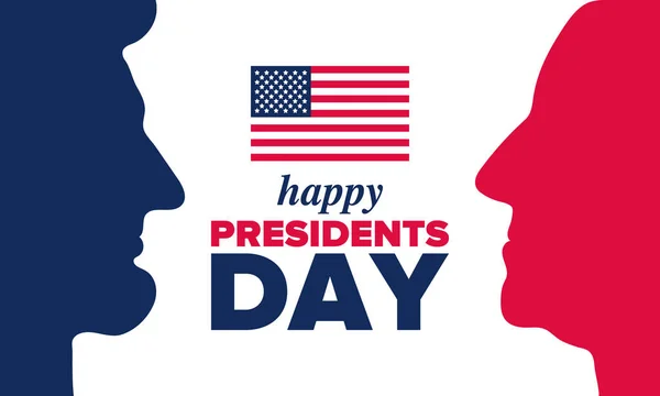 Happy Presidents Day United States Washington Birthday Federal Holiday America — Stock Vector