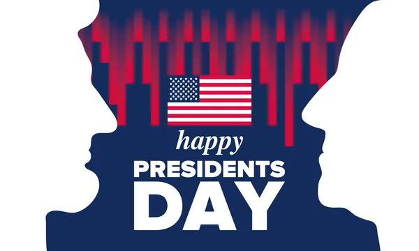 Birleşik Devletler Başkanlık Günün Kutlu Olsun Washington Doğum Günü Amerika — Stok Vektör