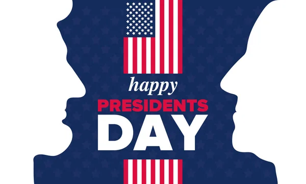 Feliz Día Los Presidentes Estados Unidos Cumpleaños Washington Vacaciones Federales — Vector de stock