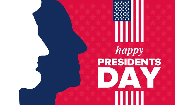 Feliz Día Los Presidentes Estados Unidos Cumpleaños Washington Vacaciones Federales — Vector de stock