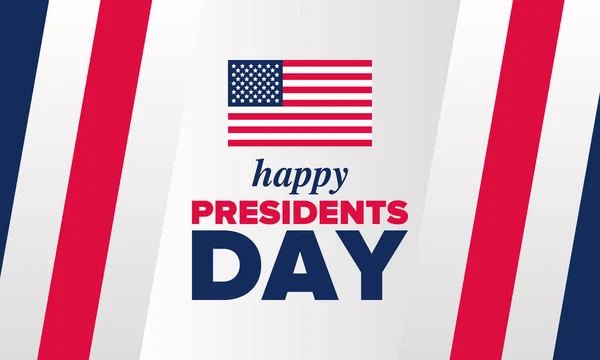 Feliz Día Los Presidentes Estados Unidos Cumpleaños Washington Vacaciones Federales — Vector de stock