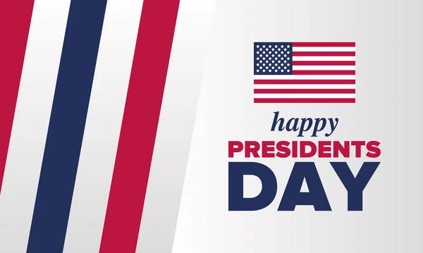 Feliz Día Los Presidentes Estados Unidos Cumpleaños Washington Vacaciones Federales — Vector de stock