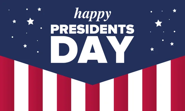 Felice Giorno Dei Presidenti Negli Stati Uniti Compleanno Washington Vacanza — Vettoriale Stock