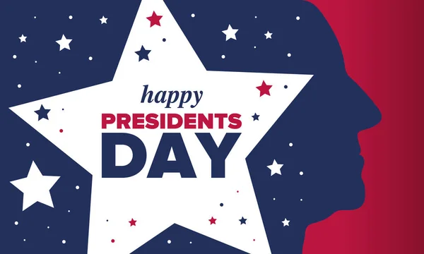 Feliz Día Los Presidentes Estados Unidos Cumpleaños Washington Vacaciones Federales — Vector de stock