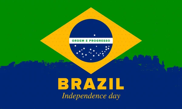 Jour Indépendance Brésil Joyeuse Fête Nationale Journée Liberté Célébrez Chaque — Image vectorielle