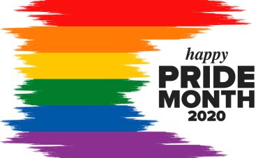 Haziran ayında LGBT Gurur Ayı. Lezbiyen Gey Biseksüel Transseksüel. Yıllık kutlama. LGBT bayrağı. Gökkuşağı aşk konsepti. İnsan hakları ve hoşgörü. Poster, kart, afiş ve geçmiş. Vektör ilüstrasyonu