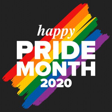 Haziran ayında LGBT Gurur Ayı. Lezbiyen Gey Biseksüel Transseksüel. Yıllık kutlama. LGBT bayrağı. Gökkuşağı aşk konsepti. İnsan hakları ve hoşgörü. Poster, kart, afiş ve geçmiş. Vektör ilüstrasyonu