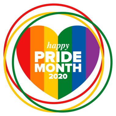 Haziran ayında LGBT Gurur Ayı. Lezbiyen Gey Biseksüel Transseksüel. Yıllık kutlama. LGBT bayrağı. Gökkuşağı aşk konsepti. İnsan hakları ve hoşgörü. Poster, kart, afiş ve geçmiş. Vektör ilüstrasyonu