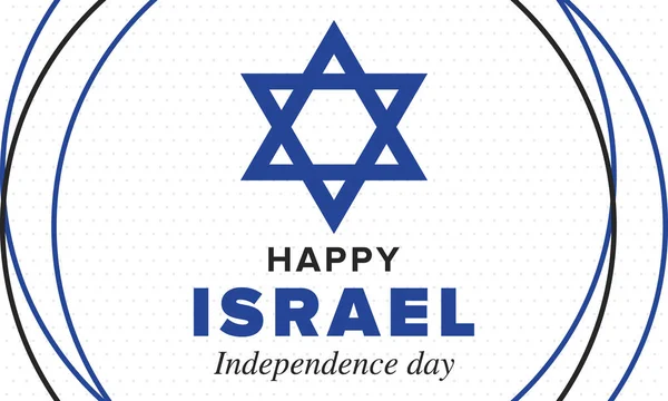 Día Independencia Israel Fiesta Nacional Celebrada Anualmente Bandera Israel Estrella — Archivo Imágenes Vectoriales