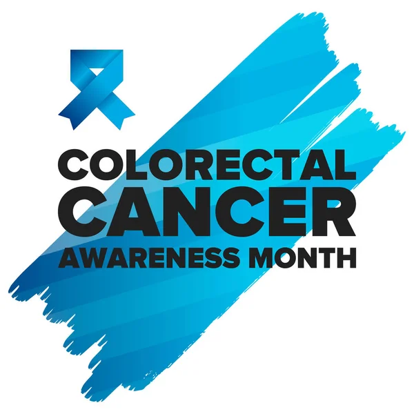 Mês Conscientização Cancro Colorretal Comemore Anualmente Março Controle Proteção Campanha — Vetor de Stock