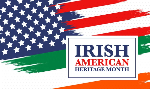 Irish American Heritage Month Inglês Anual Comemorou Todo Março Nos —  Vetores de Stock