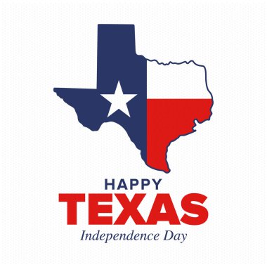 Teksas Bağımsızlık Günü. Amerika Birleşik Devletleri 'nde özgürlük tatili, Mart ayında yıllık kutlama. Lone Star bayrağı. Teksas bayrağı. Vatansever işaretler ve unsurlar. Poster, kart, afiş ve geçmiş. Vektör illüstrasyonu