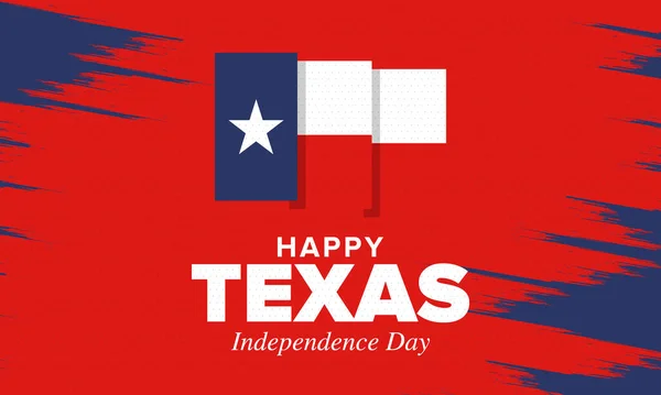 Día Independencia Texas Fiesta Libertad Estados Unidos Celebrada Anualmente Marzo — Vector de stock