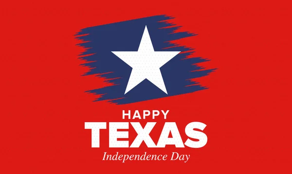 Día Independencia Texas Fiesta Libertad Estados Unidos Celebrada Anualmente Marzo — Vector de stock